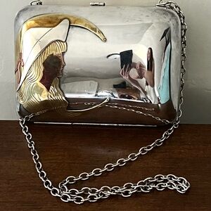 Mexico Alpaca Silver Mixed Metals Woman & Crest Moon Handbag Rare Find💫💫💫